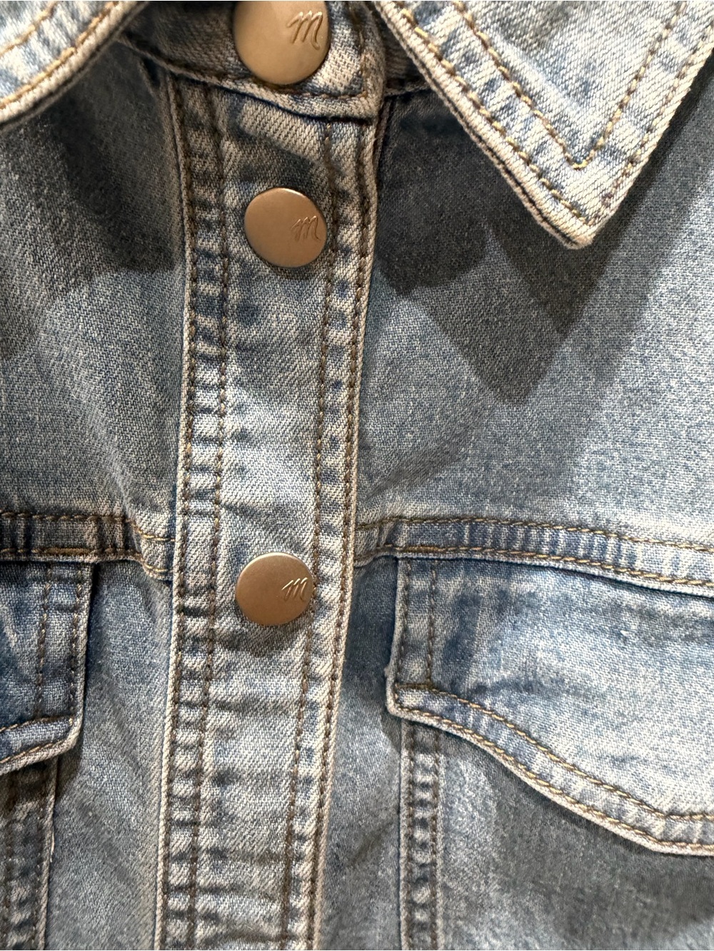 Madewell Light Blue Denim Button-Front Short Sleeve Dress - Picture 4 of 4
